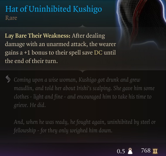 BG3 Hat of Uninhibited Kushigo: Unlocking its Mystical Powers and Use in Baldur's Gate 3