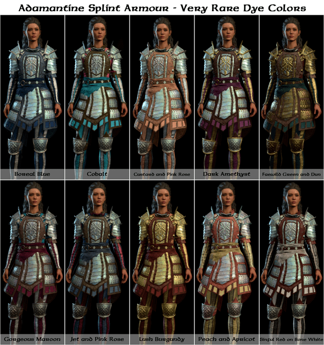Adamantine Splint Armor Dyes: Enhancing Your Armor's Look in the World of Fantasy Gaming