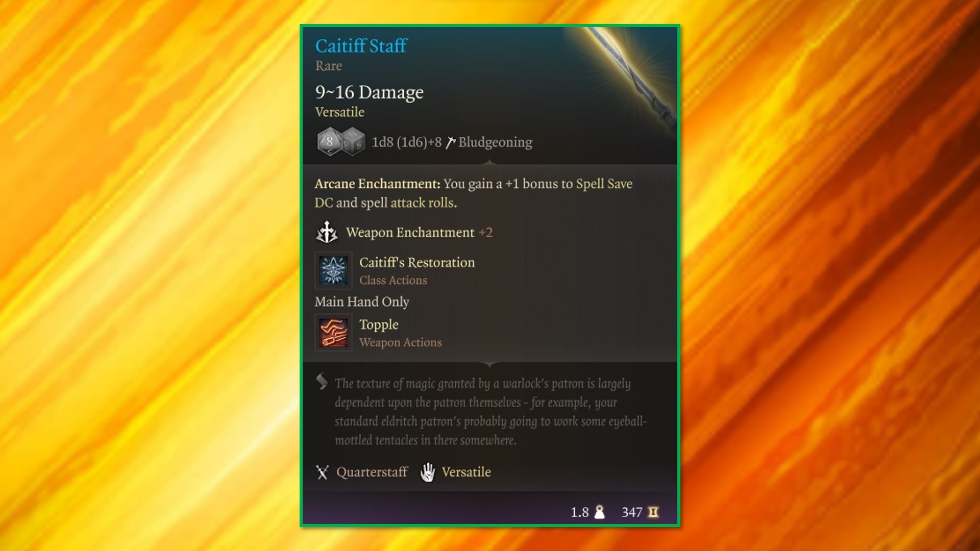 Caitiff Staff BG3: An In-Depth Guide to Mastering This Powerful Item in Baldur's Gate 3