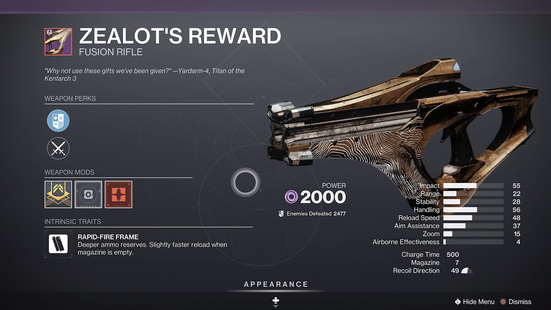 Zealot's Reward God Roll: A Comprehensive Guide to Perfecting Your Loadout