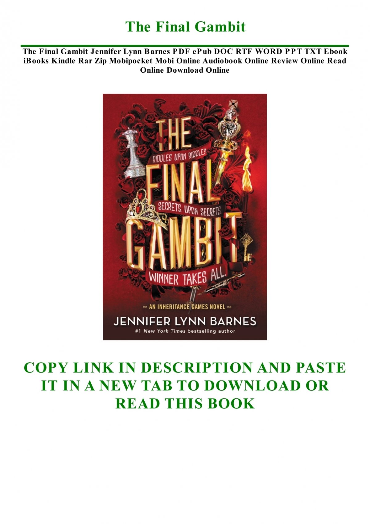 The Final Gambit PDF: A Thrilling Adventure Awaits