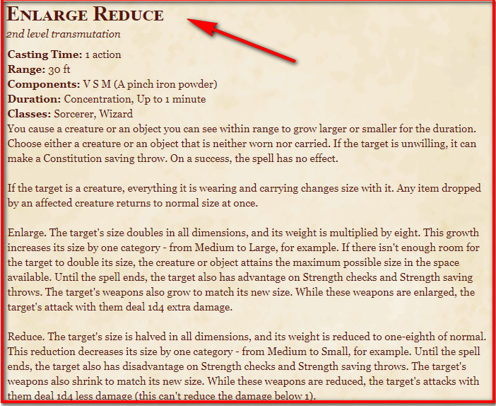 Enlarge and Reduce 5e: Understanding the Power of Size Manipulation in D&D