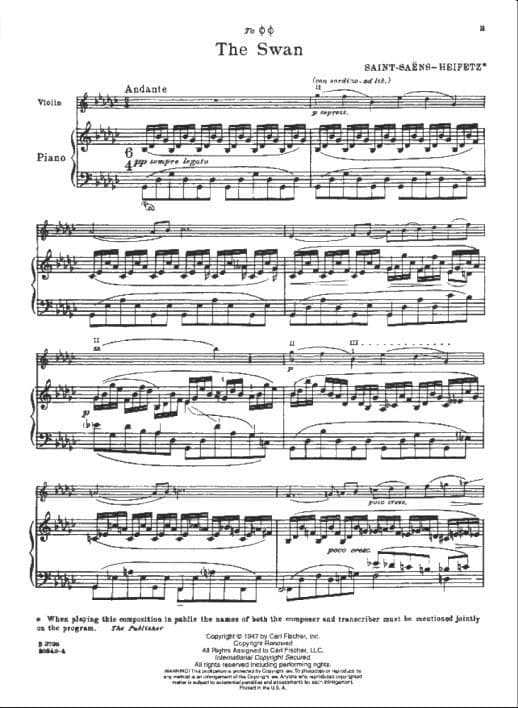The Swan Sheet Music for Violin: A Beautiful Journey Through Saint-Saëns' Masterpiece