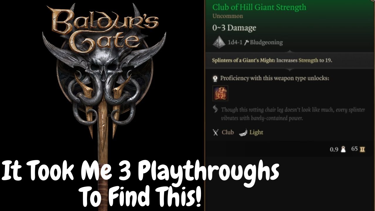 Club of Giant Strength in BG3: Unlocking the Power of the Mighty Artifact