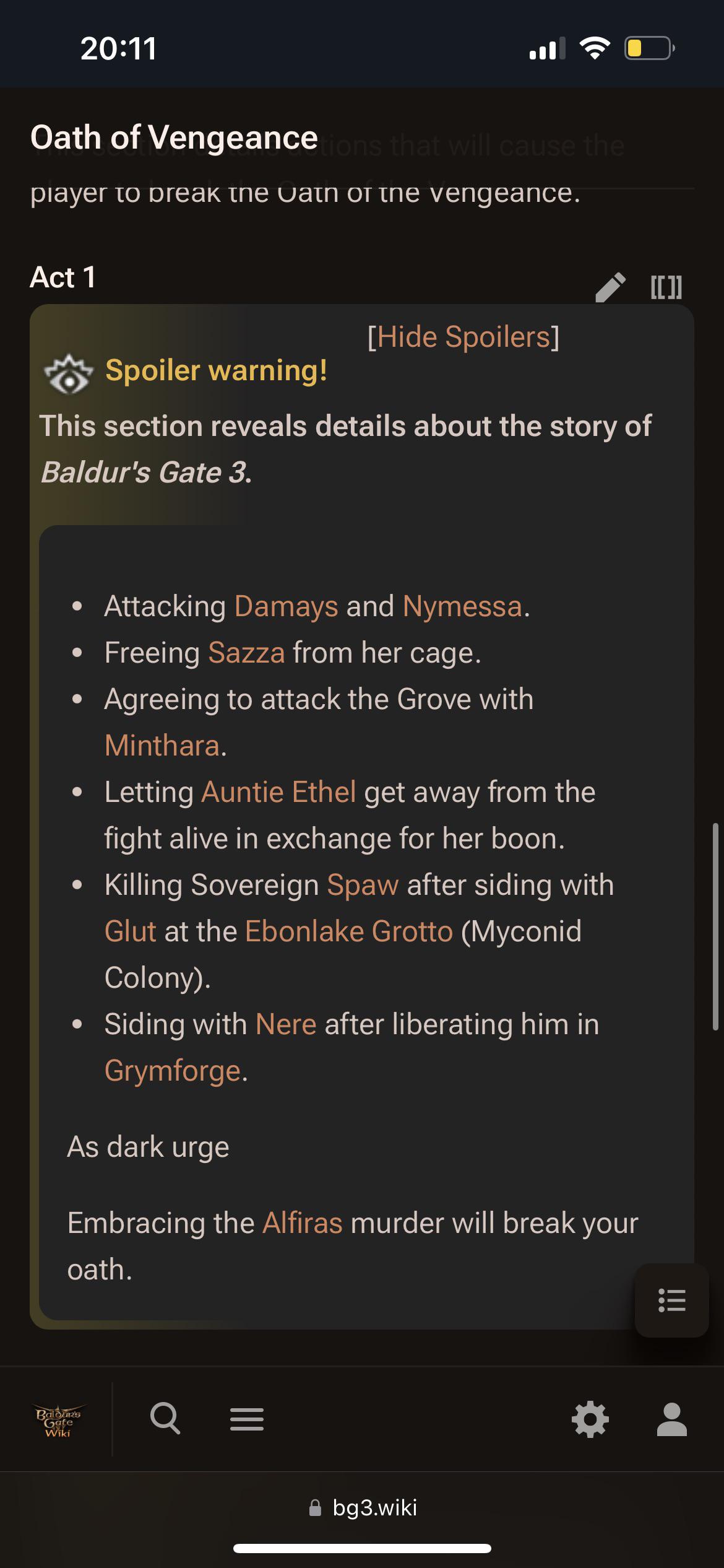 Oath of Vengeance: Breaking the Oath and the Meaning Behind It