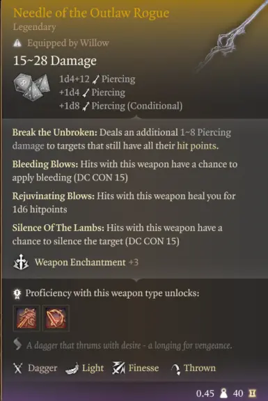 BG3 Needle of the Outlaw Rogue: A Comprehensive Guide to Mastering this Legendary Item