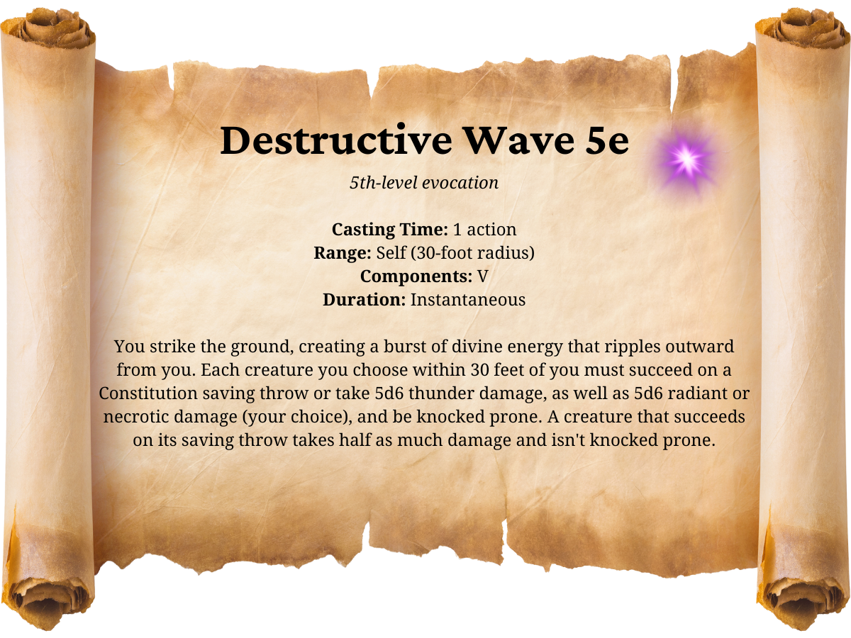Destructive Wave 5e: A Comprehensive Guide to Mastering the Powerful Spell