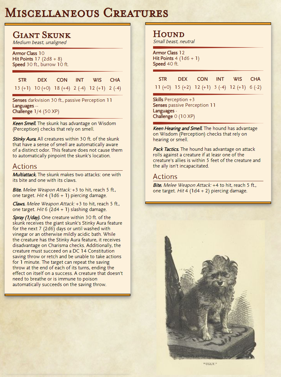 Skunk Statblock: Everything You Need to Know About the Skunk Creature in Dungeons & Dragons