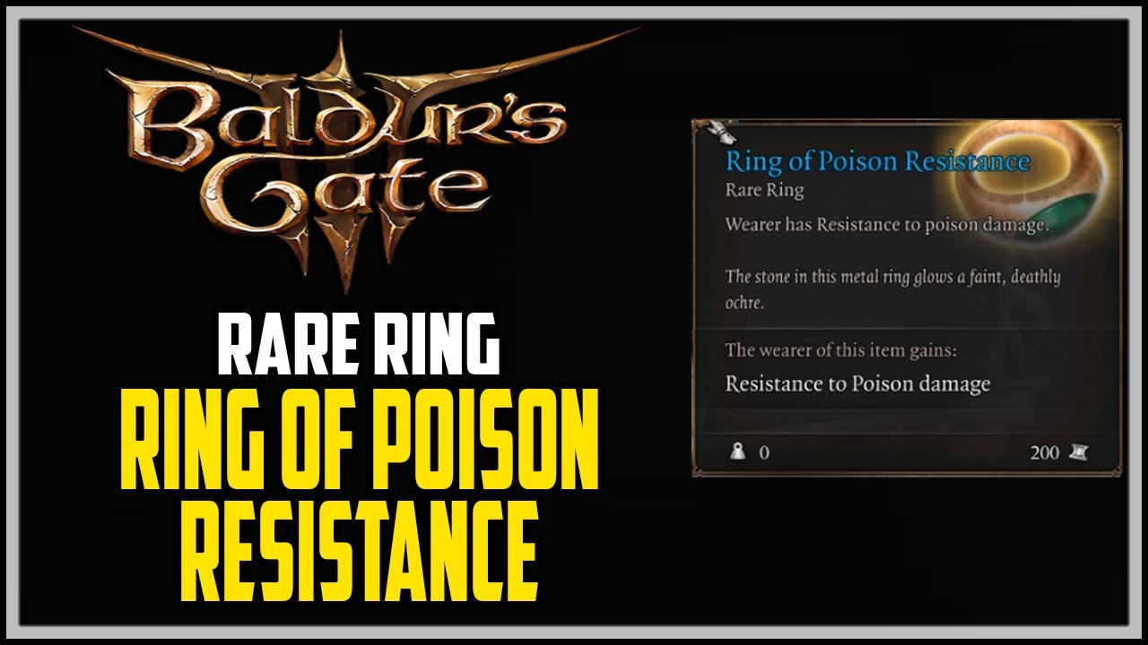Ring of Poison Resistance BG3: The Ultimate Lifesaver or Just a Fancy Trinket?