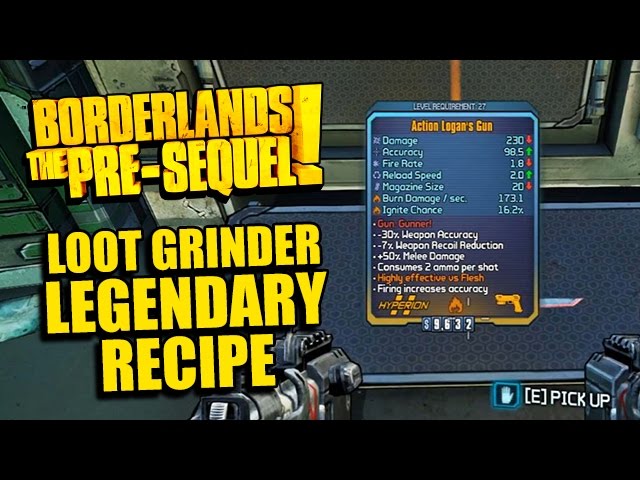 Grinder Recipes in Borderlands: The Pre-Sequel - How to Make the Best Loot!