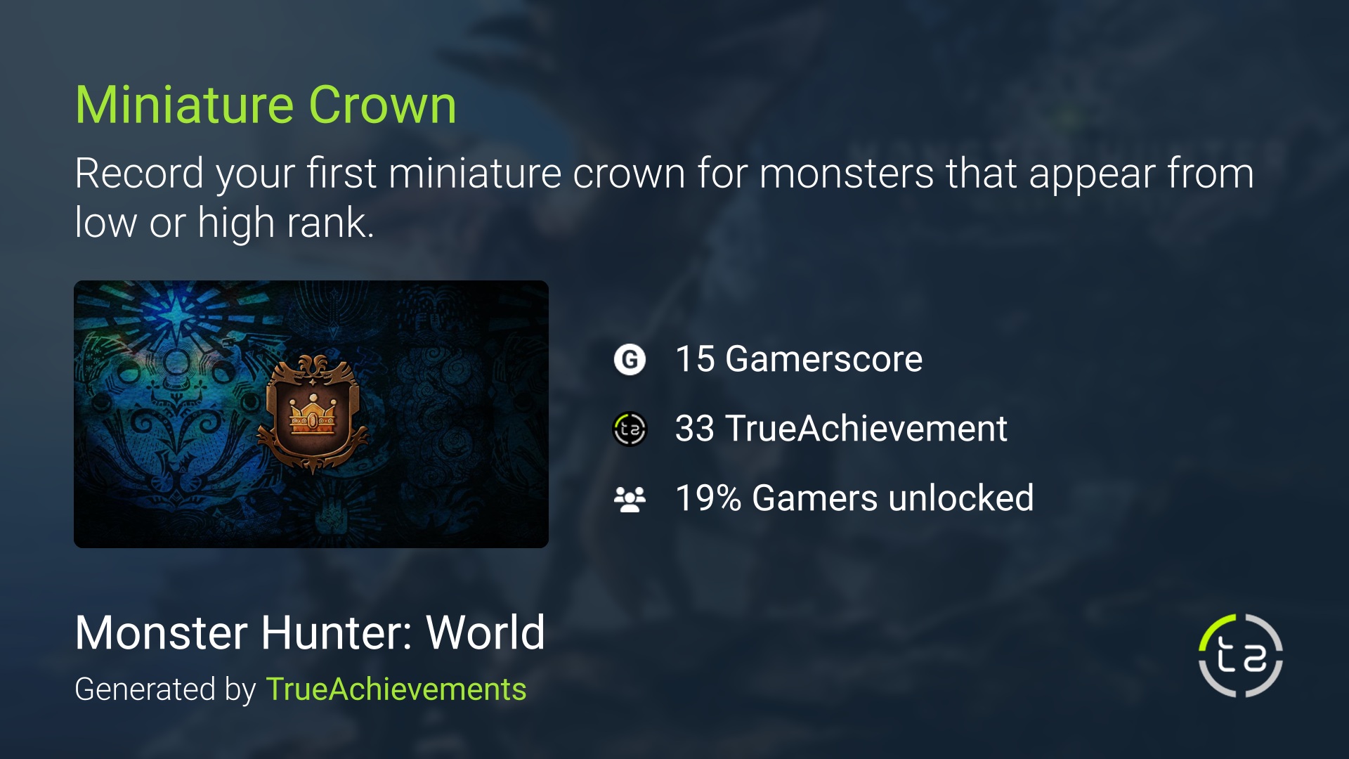 MHW Record Your First Miniature Crown Achievement: A Journey to Remember