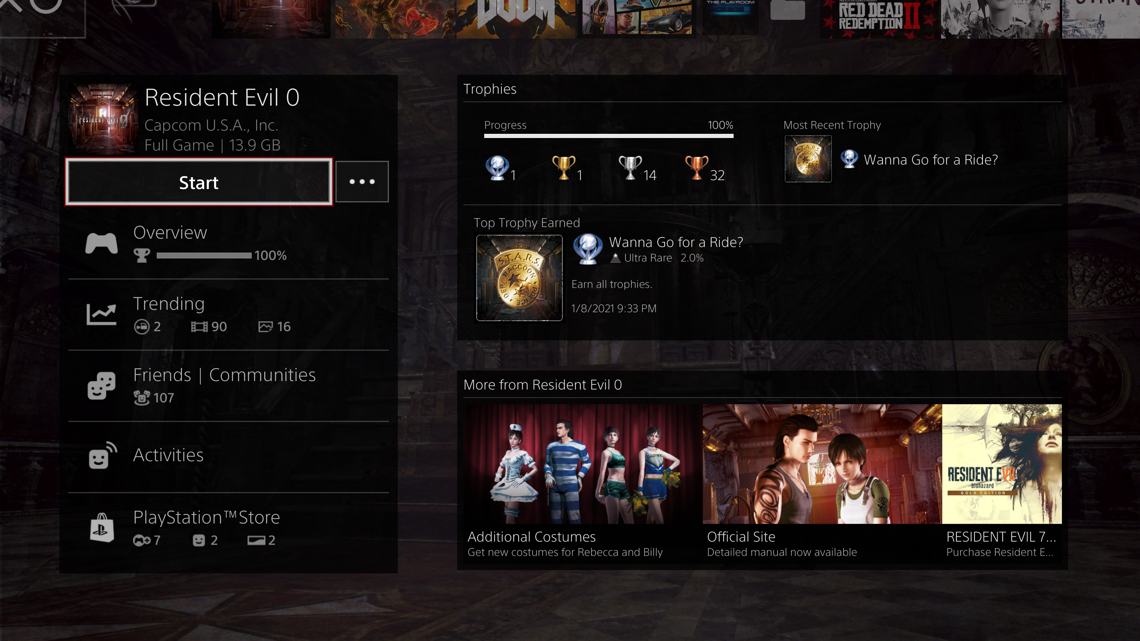 Resident Evil 0 Trophy Guide and Roadmap: Surviving the Horror of Platinum