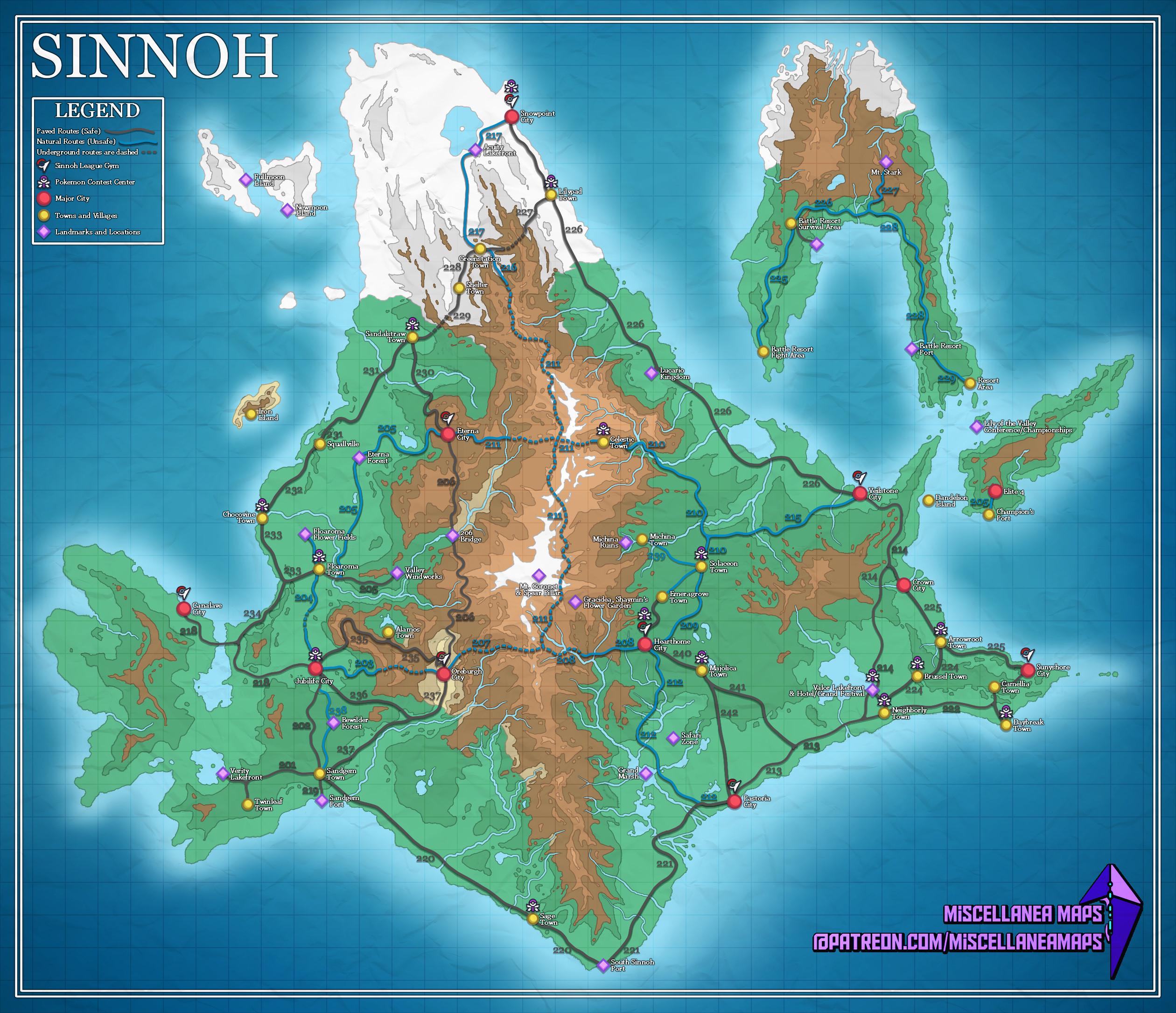 Exploring the Sinnoh Map with Names: A Complete Guide to the Pokémon Region