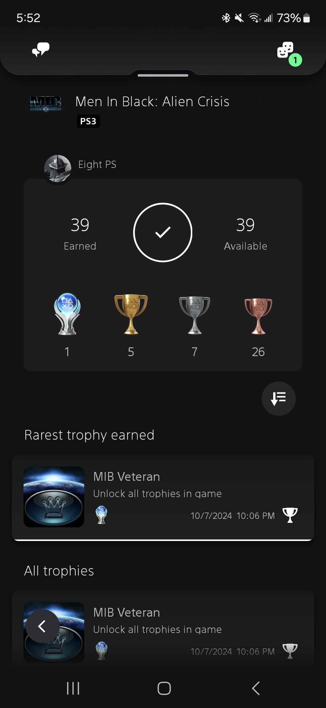 Men in Black Trophy Guide