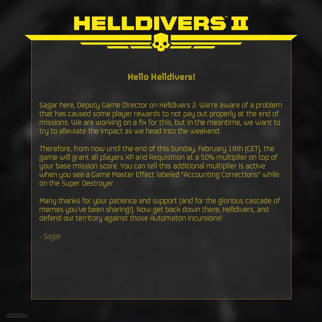 Helldivers Not Getting XP: Why Is This Happening and How to Fix It?