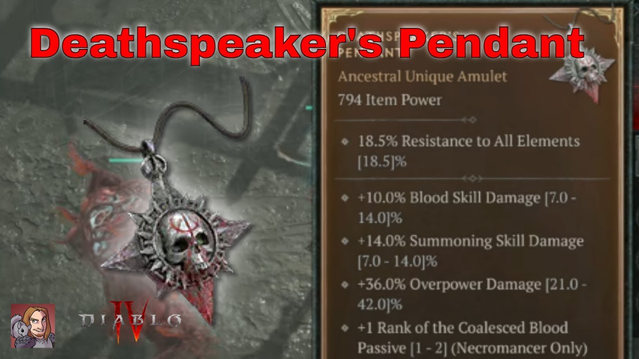 Deathspeaker's Pendant Build: A Comprehensive Guide to Mastering the Game
