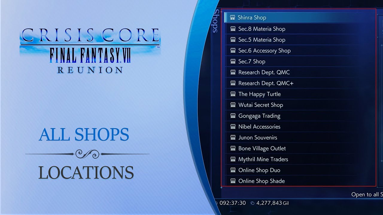Crisis Core Reunion Shops: A Deep Dive into Shopping Experience