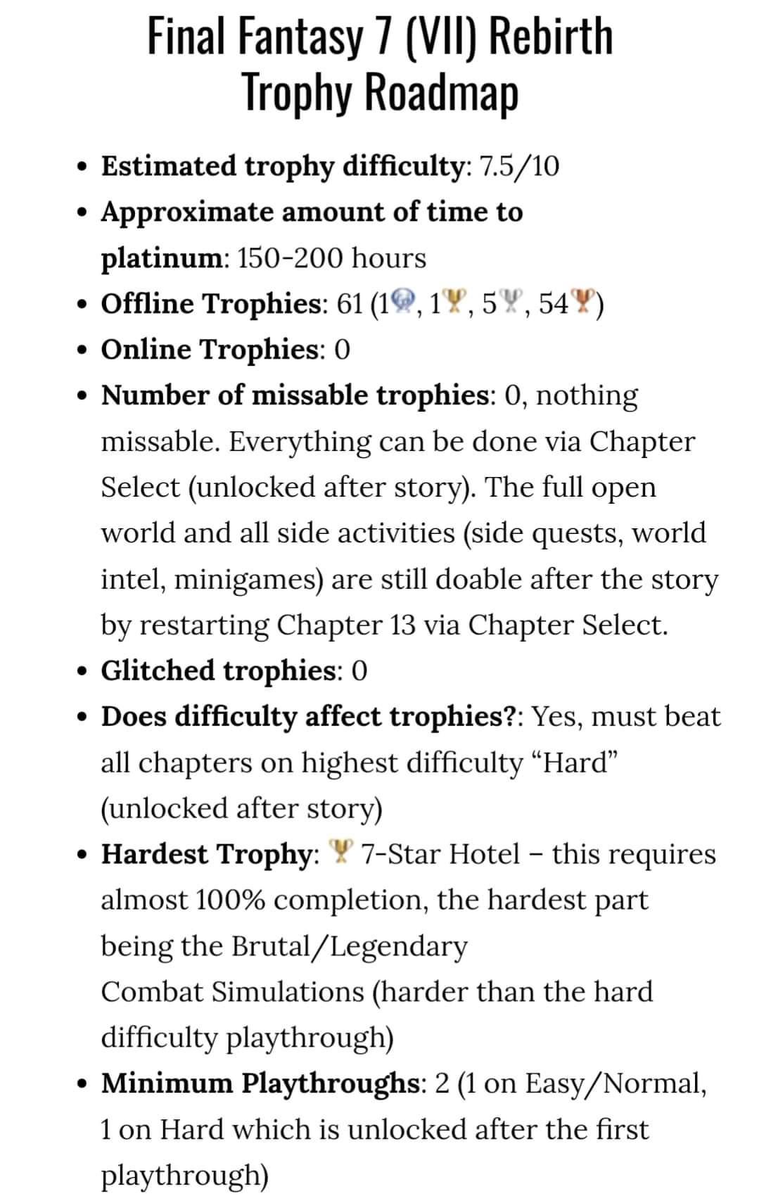 Final Fantasy 7 Rebirth Trophy List: Challenges, Rewards, and Tips