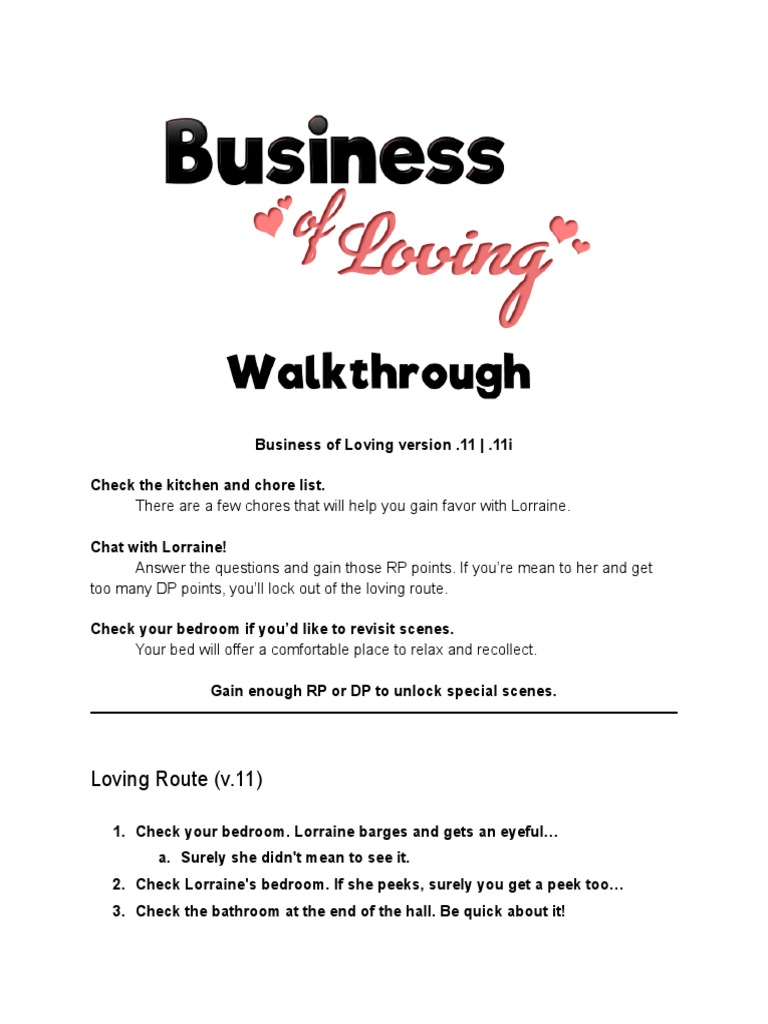 Business of Loving Walkthrough: A Fun Yet Challenging Adventure for All Players
