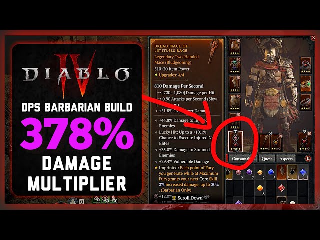 Aspect of Limitless Rage Diablo 4: Unleashing the Power of Fury