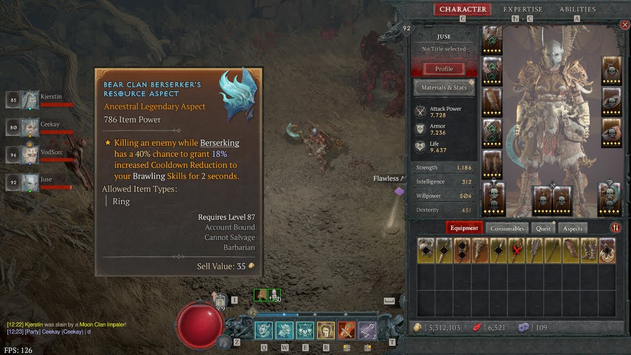 Bear Clan Berserker's Aspect: Unleashing the Rage of the Wild