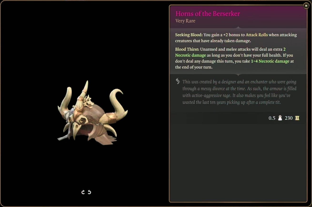 Baldur's Gate 3 Horns of the Berserker: A Guide to the Wild Ride