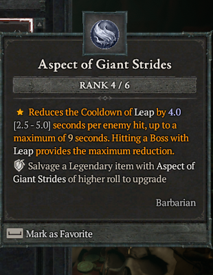 Aspect of Giant Strides in Diablo 4: A Comprehensive Guide